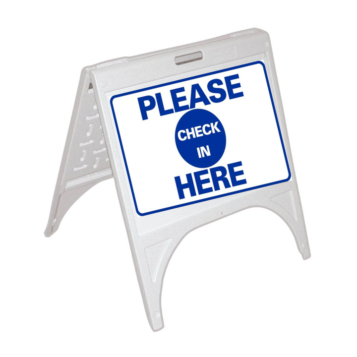 PLEASE CHECK IN HERE Small A-Frame Sign (SG-308D)