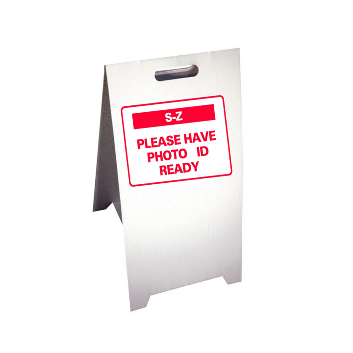 S-Z PLEASE HAVE PHOTO ID READY Corrugated A-Frame - Multi (SG-321G)