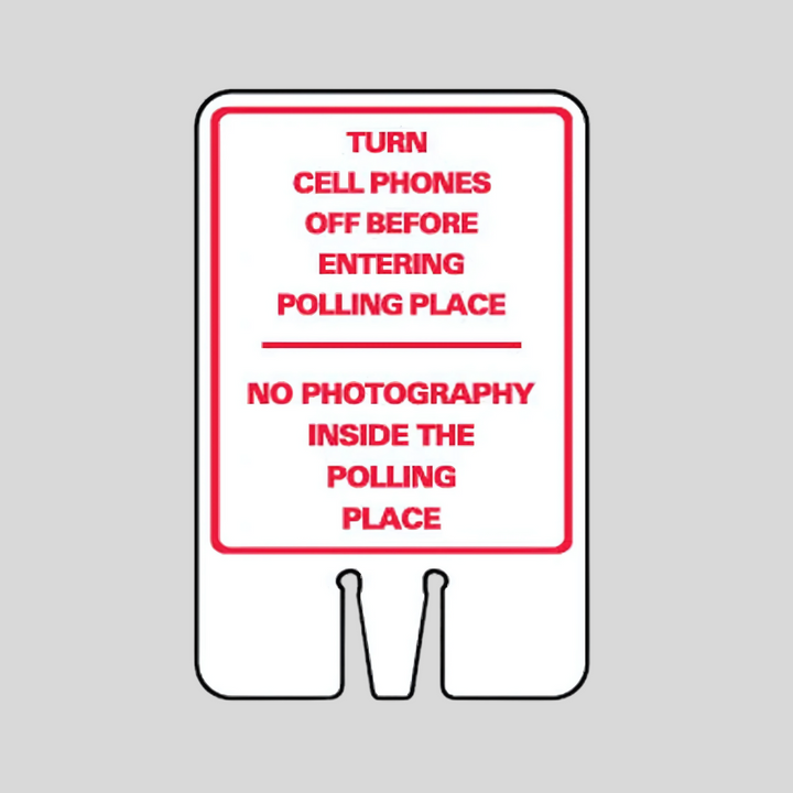 TURN CELL PHONES OFF BEFORE ENTERING ETC. DOUBLE-SIDED Cone Topper Sign (SG-218I2)