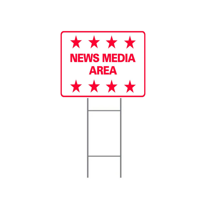 NEWS MEDIA AREA DOUBLE-SIDED H-Stake Sign (SG-220D2)