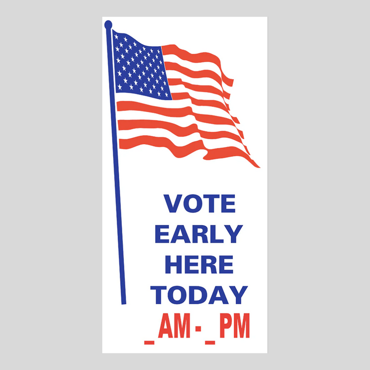 EARLY VOTING WITH FLAG AM-PM Sign (SG-112E)