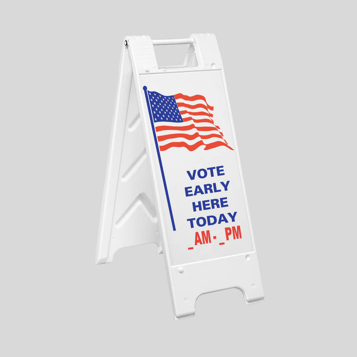 EARLY VOTING WITH FLAG AM-PM Sign (SG-112E)