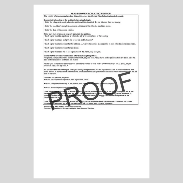 Qualifying Petition Candidate without Party Affiliation - Village (PT-819)