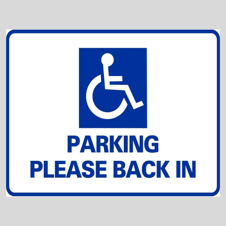 PARKING PLEASE BACK IN H-Stake Sign (SG-107D2)