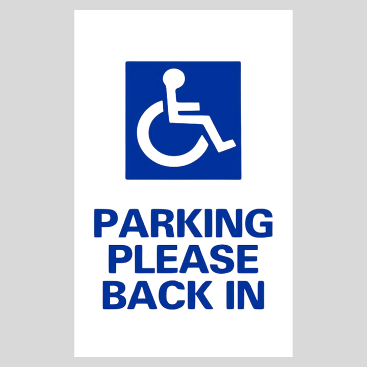 PARKING PLEASE BACK IN Corrugated A-Frame (SG-107F)