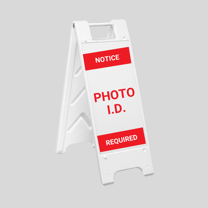 NOTICE PHOTO I.D. REQUIRED Slim Sign (SG-301E)