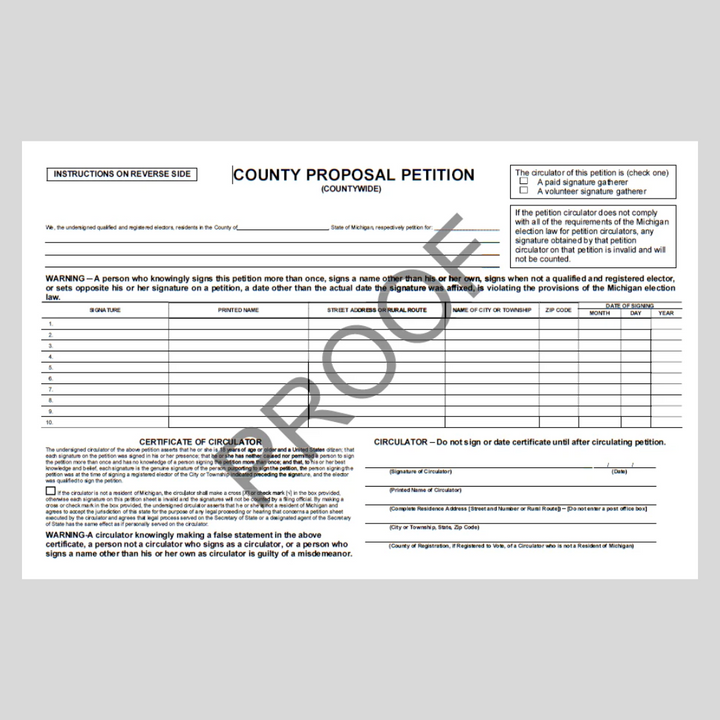 County Proposal Petition - County Wide (PT-845)
