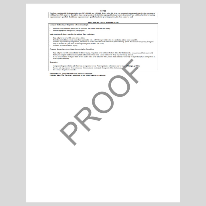 County Proposal Petition - County Wide (PT-845)