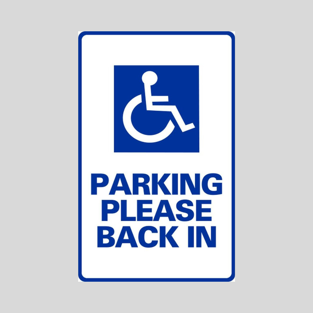 PARKING PLEASE BACK IN Medium Wall Sign (SG-107H2)