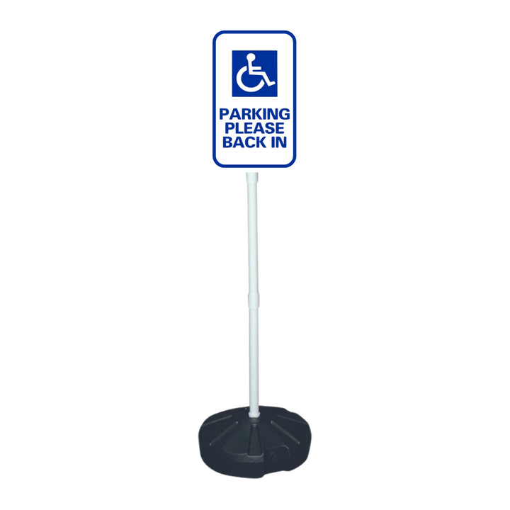PARKING PLEASE BACK IN Weightable Base Sign (SG-107H)