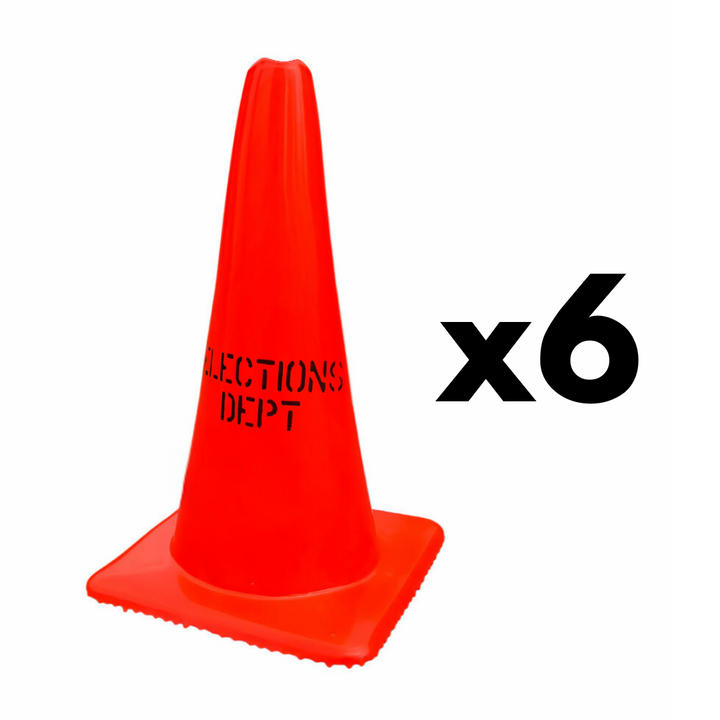 18" Elections Dept. Traffic Cone 6 PACK (CC-101-6)