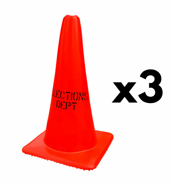 28" Elections Dept. Traffic Cone 3 PACK (CC-106-3)