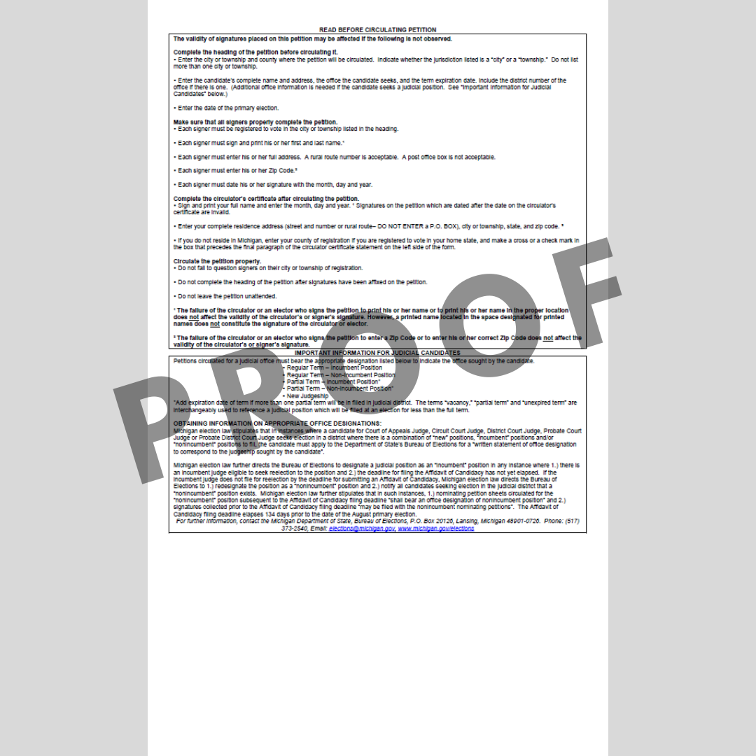 Petición de nominación Ciudad-municipio No partidista