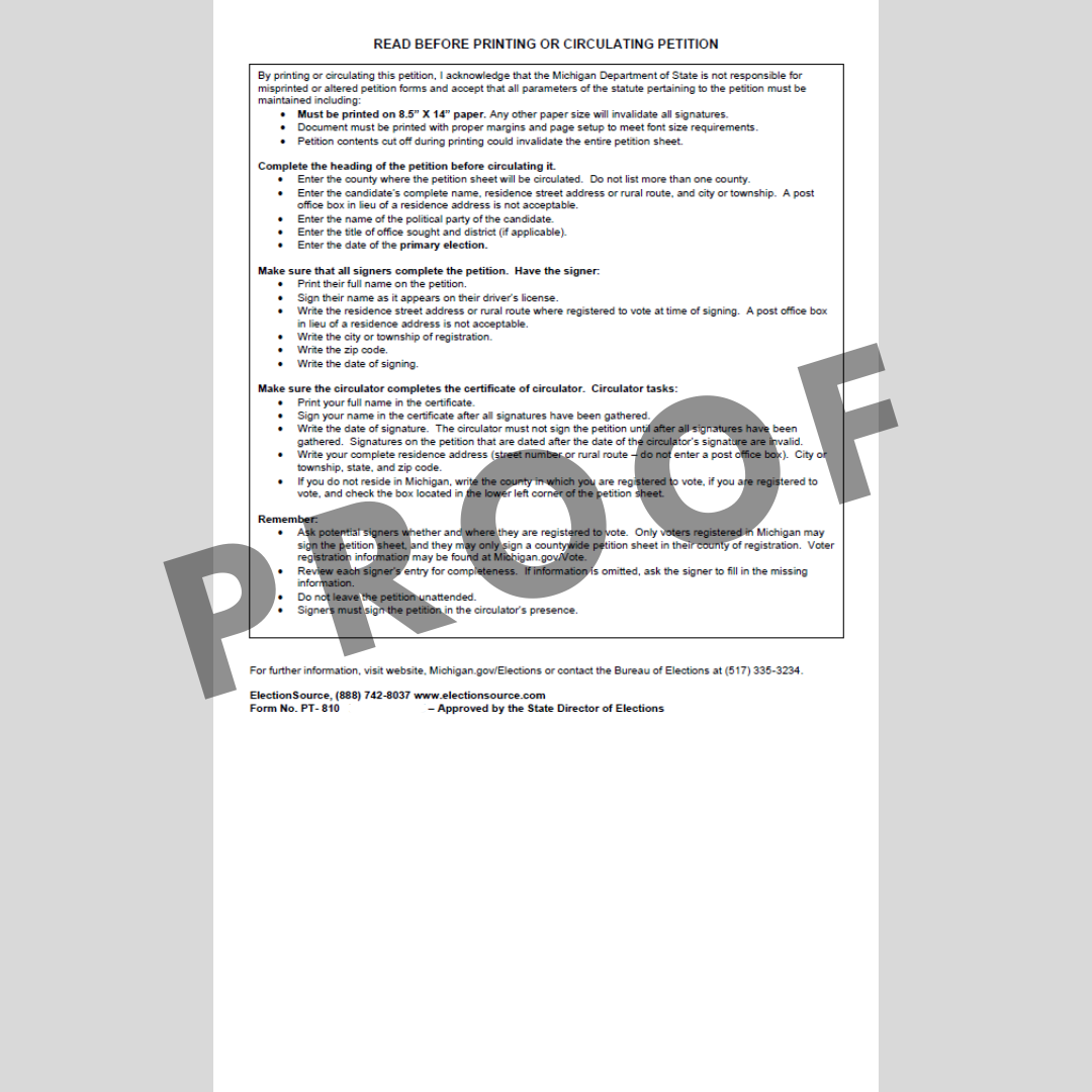 Petición de nominación (partidario de todo el condado)