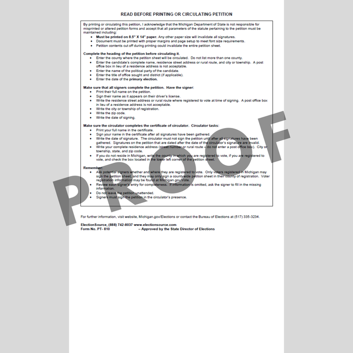 Petición de nominación (partidario de todo el condado)