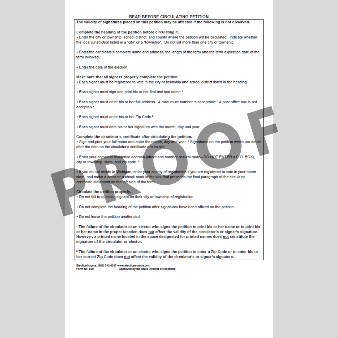 Nominating Petition - School District (PT-820)