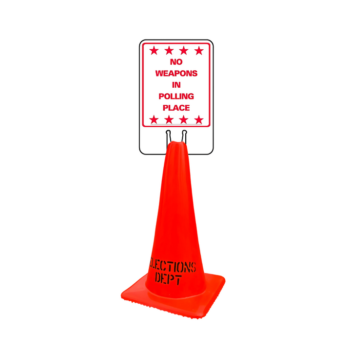 NO WEAPONS IN POLLING PLACE Cone Topper Sign (SG-305I1)