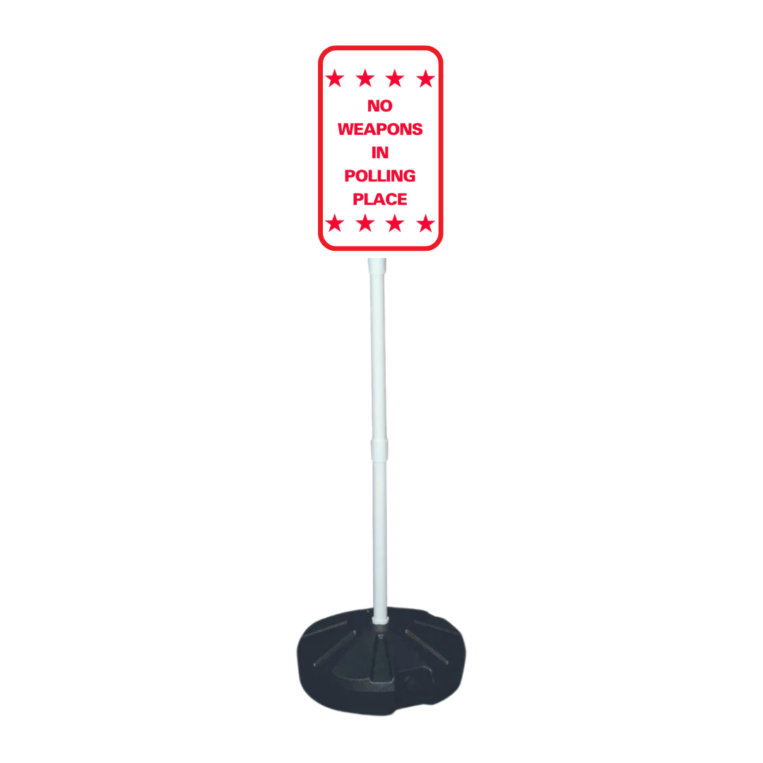 NO WEAPONS IN POLLING PLACE Weightable Base Sign (SG-305H)
