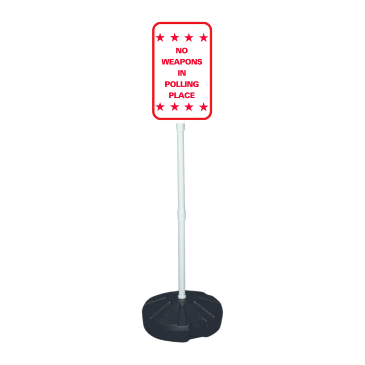 NO WEAPONS IN POLLING PLACE Weightable Base Sign (SG-305H)