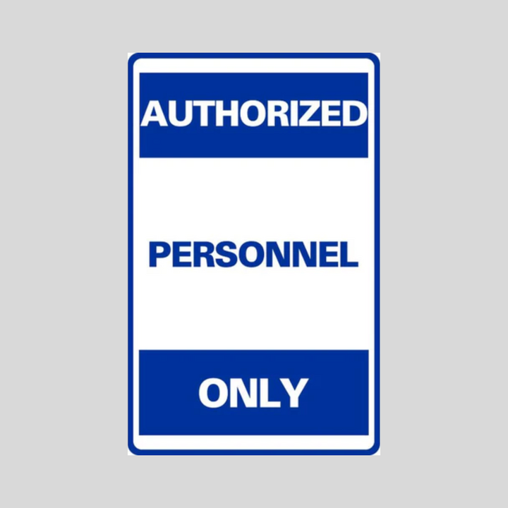 AUTHORIZED PERSONNEL ONLY Tabletop Sign (SG-302J)