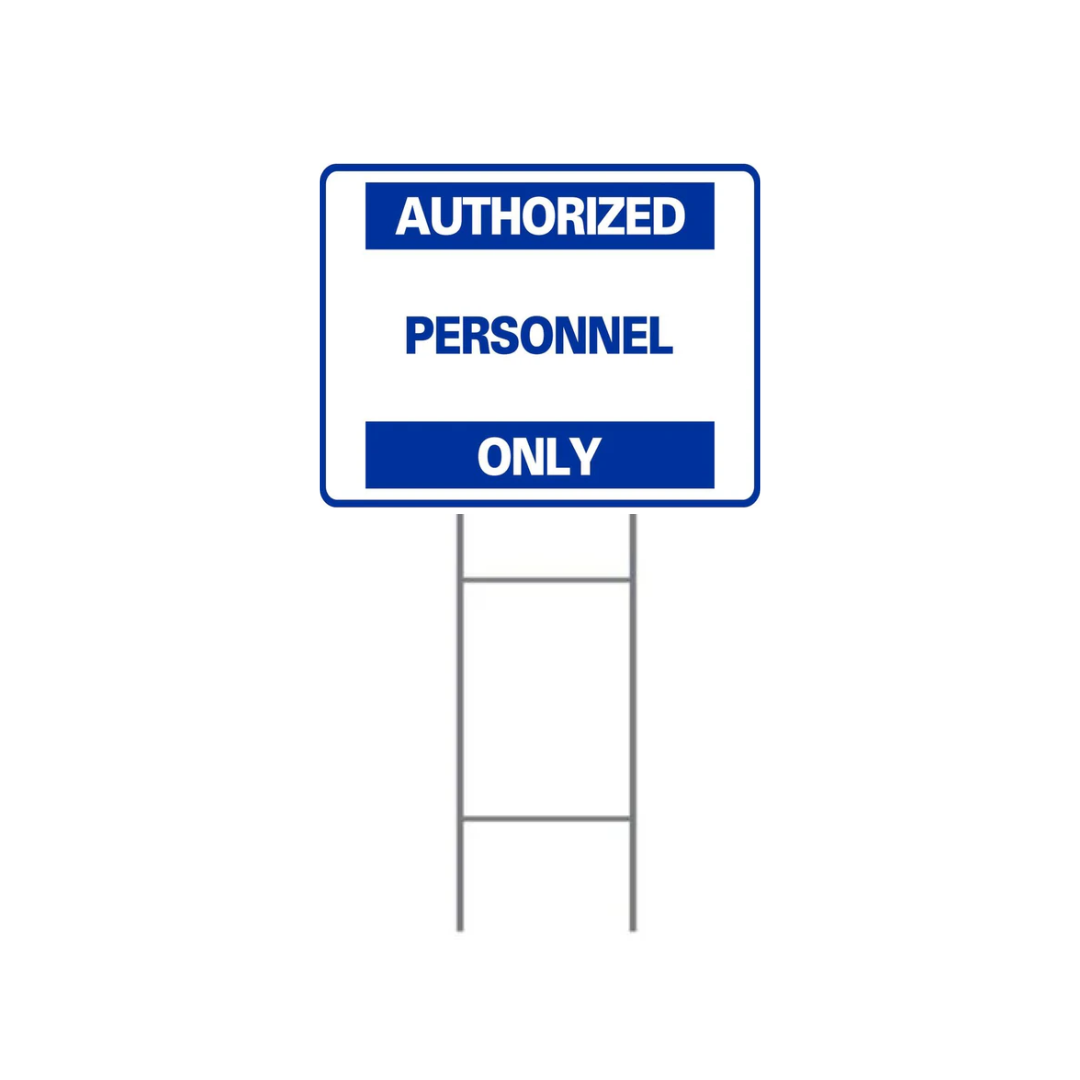 AUTHORIZED PERSONNEL ONLY DOUBLE-SIDED H-Stake Sign (SG-302D2)