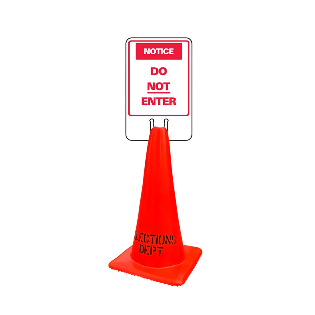NOTICE DO NOT ENTER DOUBLE-SIDED Cone Topper Sign SG-303I2
