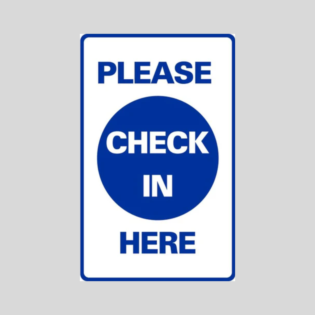 PLEASE CHECK IN HERE Tabletop Sign (SG-308J)