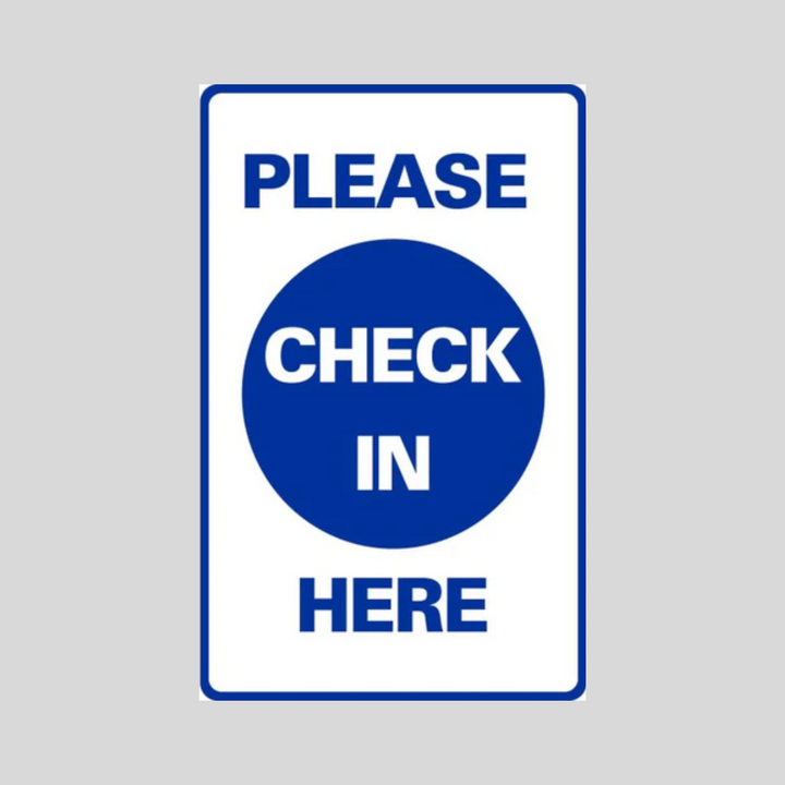 PLEASE CHECK IN HERE Tabletop Sign (SG-308J)