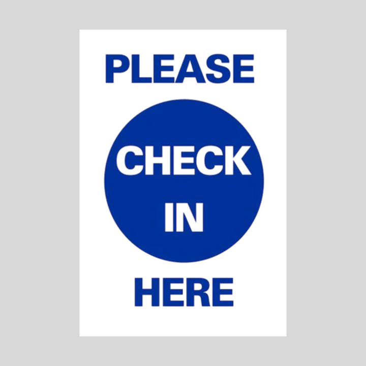 PLEASE CHECK IN HERE Corrugated A-Frame Sign (SG-308F)