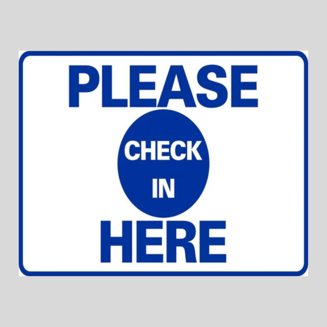 PLEASE CHECK IN HERE DOUBLE-SIDED H-Stake Sign SG-308D2