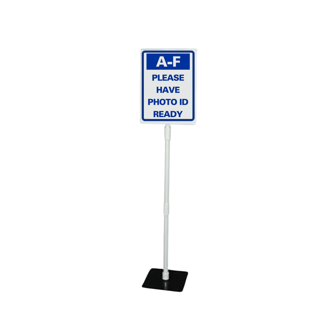 A-F PLEASE HAVE PHOTO ID READY Tabletop Sign (SG-318J)