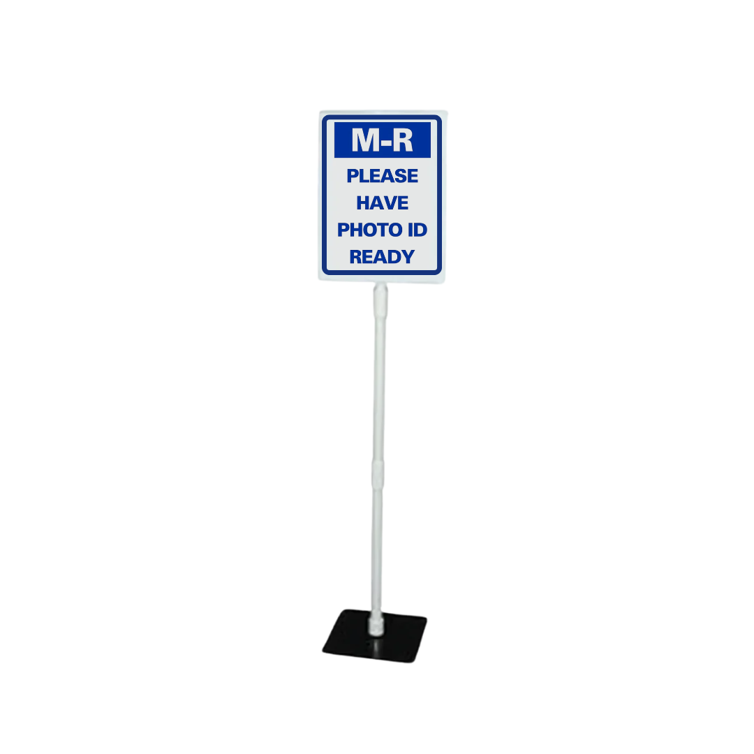 M-R PLEASE HAVE PHOTO ID READY Tabletop Sign (SG-320J)