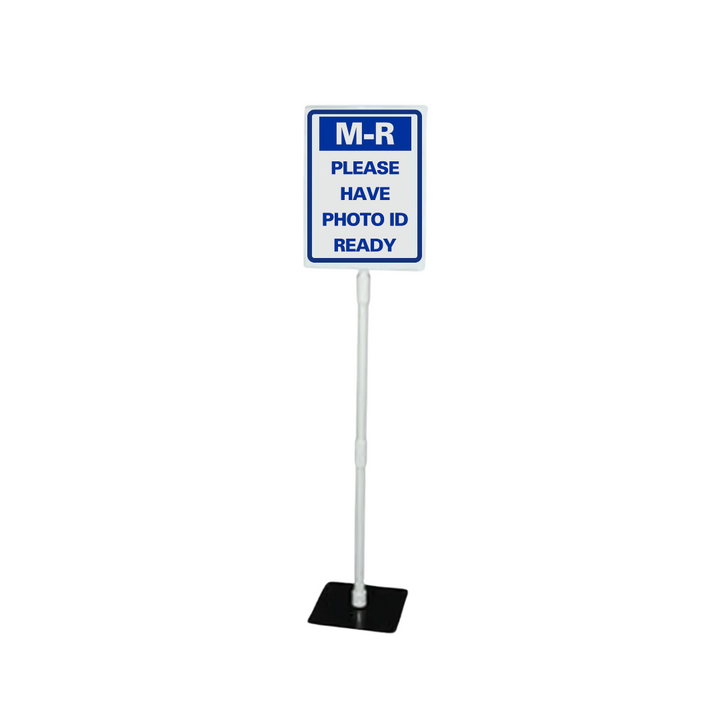 M-R PLEASE HAVE PHOTO ID READY Tabletop Sign (SG-320J)