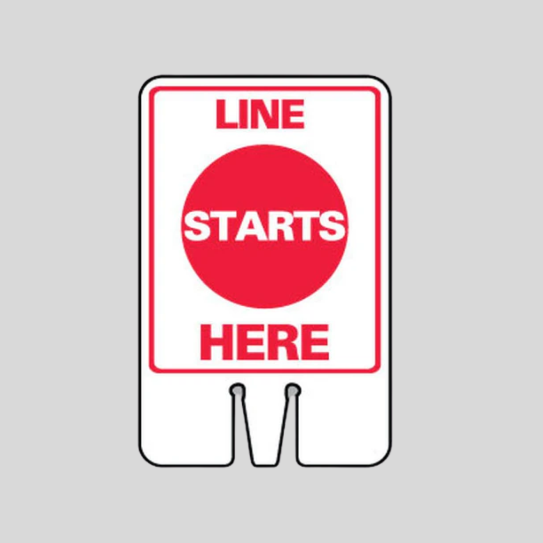 LINE STARTS HERE Cone Topper Sign (SG-315I1)