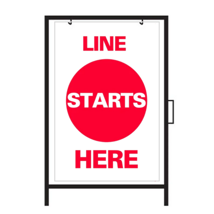 LINE STARTS HERE Metal A-Frame Sign SG-315A)