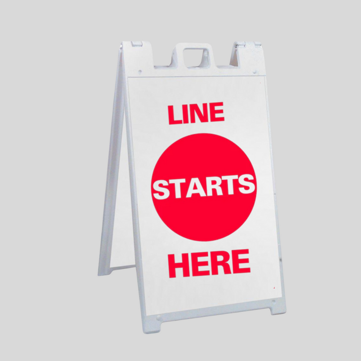 LINE STARTS HERE Large A-Frame Sign (SG-315B)
