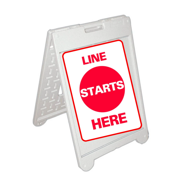 LINE STARTS HERE Medium A-Frame Sign (SG-315C)