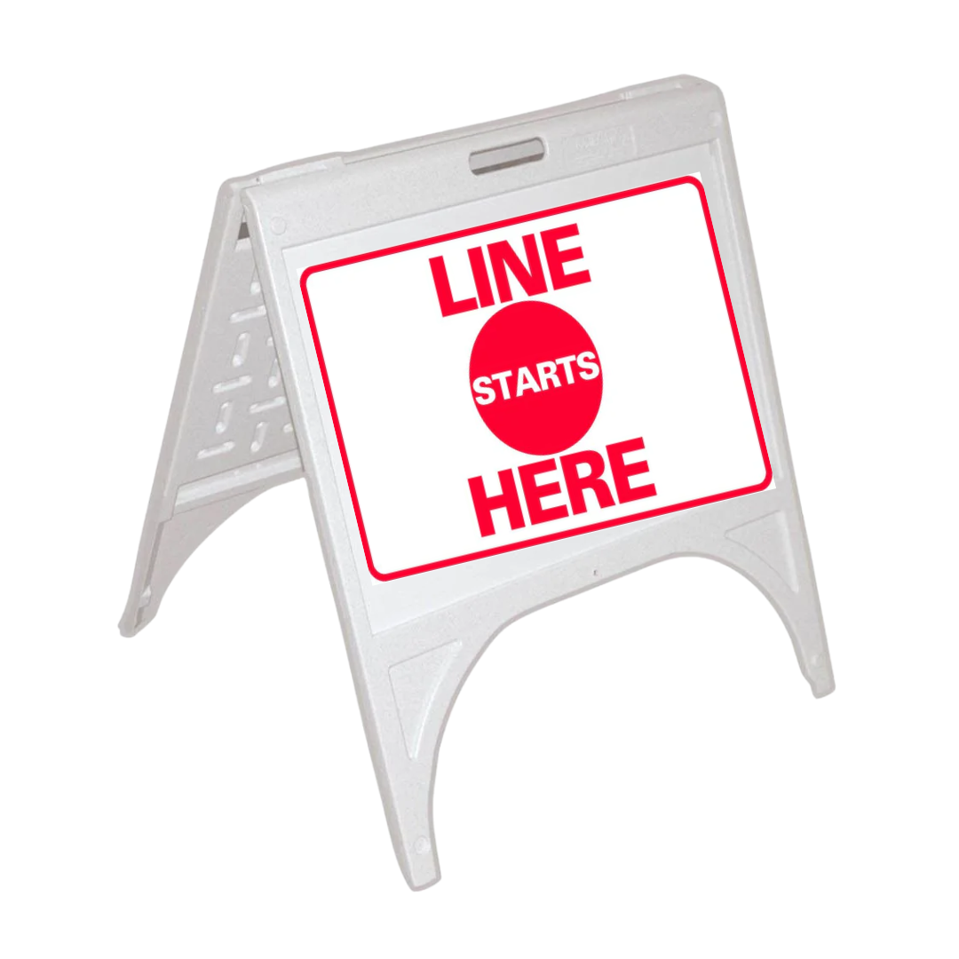 LINE STARTS HERE Small A-Frame Sign (SG-315D)