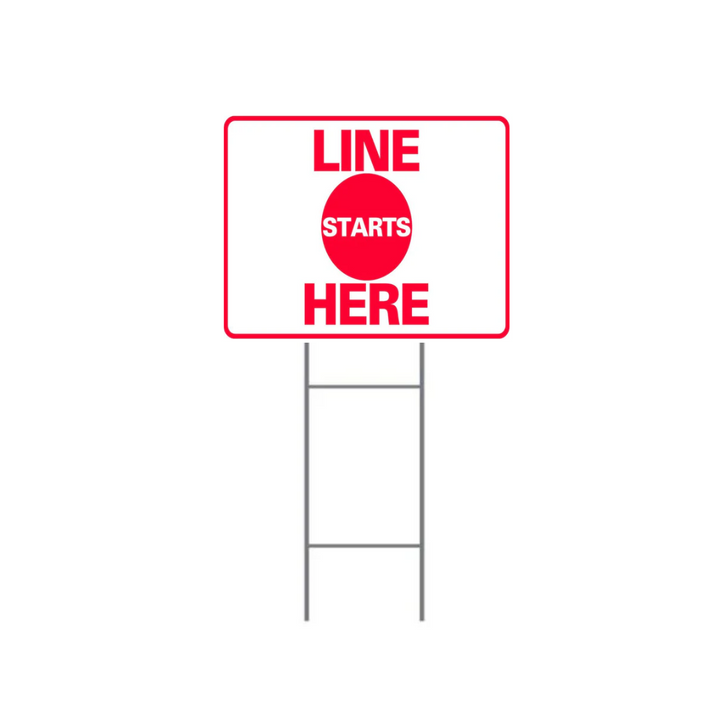 LINE STARTS HERE DOUBLE-SIDED H-Stake Sign (SG-315D2)