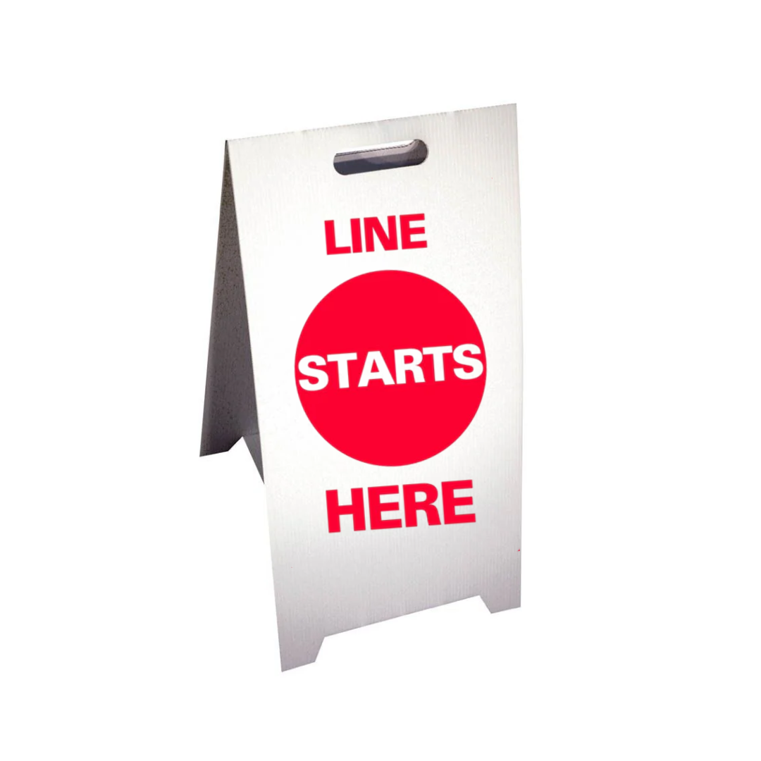 LINE STARTS HERE Corrugated A-Frame Sign (SG-315F)