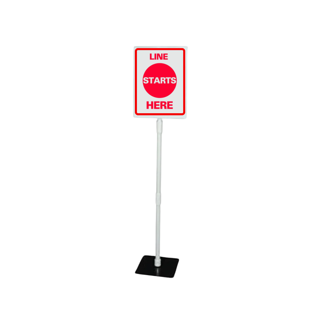 LINE STARTS HERE Tabletop Sign (SG-315J)