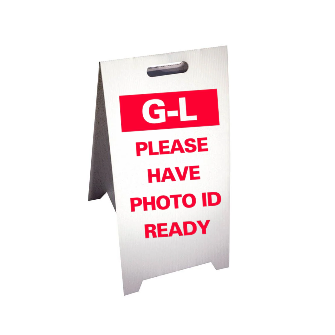 G-L PLEASE HAVE PHOTO READY Corrugated A-Frame Sign (SG-319F)