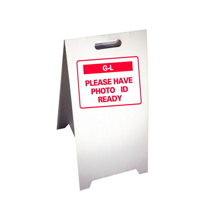 G-L PLEASE HAVE PHOTO READY Corrugated A-Frame Sign - (Multi SG-319G)