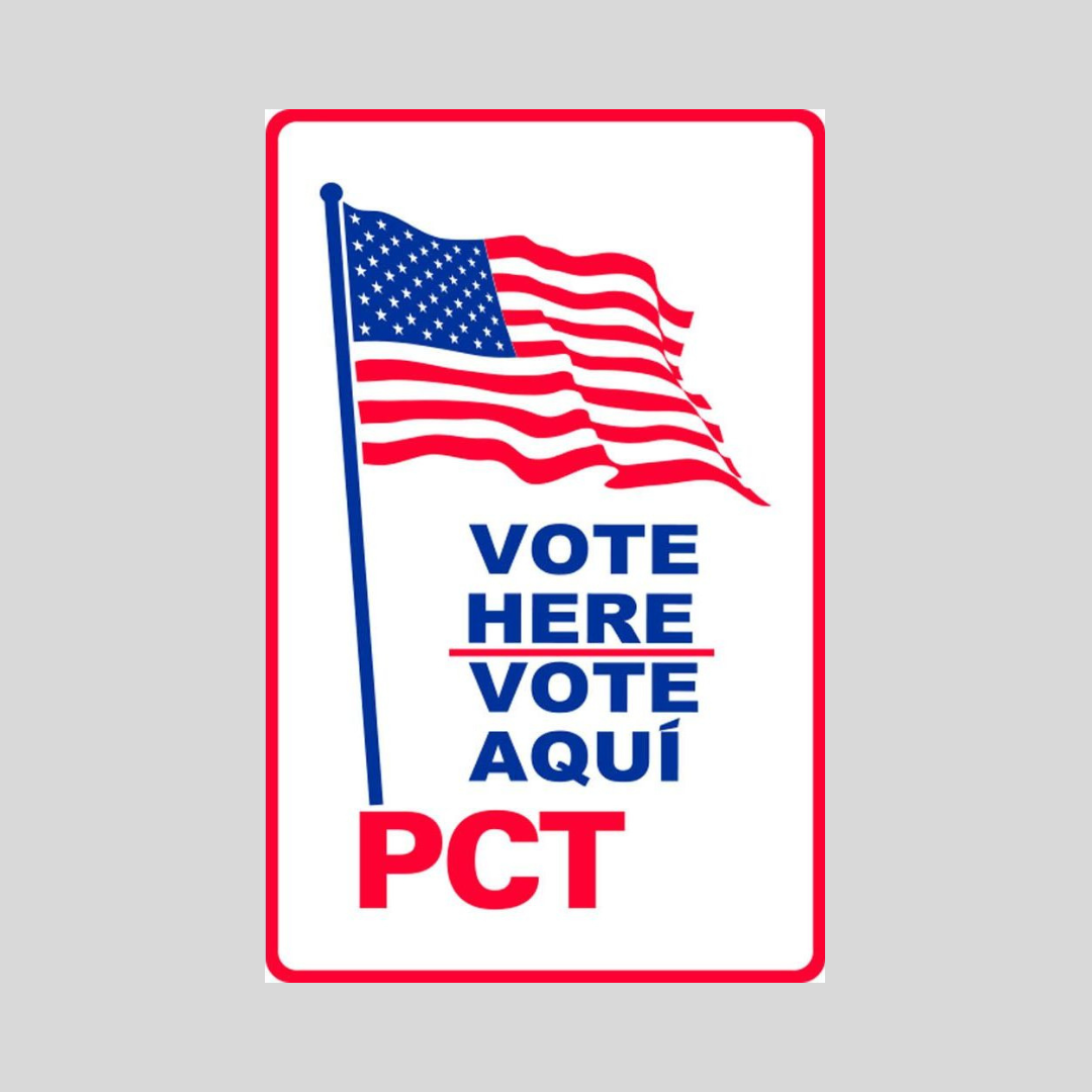 VOTA AQUÍ, VOTA AQUÍ, PCT, Letrero de pared mediano (SG-204H2)