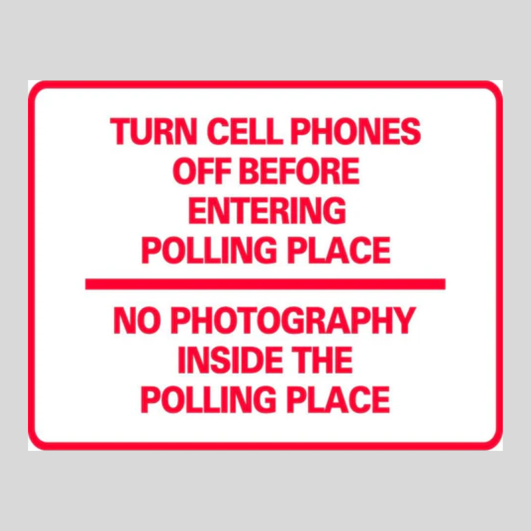 Apague los teléfonos celulares, sin fotografías dentro del lugar de votación SG-218D