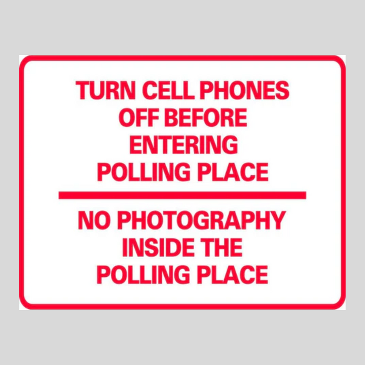 Apague los teléfonos celulares, sin fotografías dentro del lugar de votación SG-218G