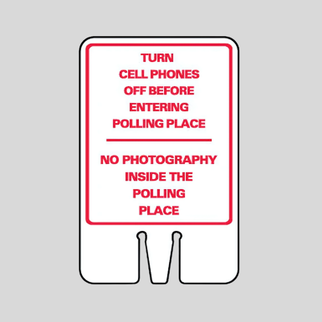 TURN CELL PHONES OFF BEFORE ENTERING ETC. DOUBLE-SIDED Cone Topper Sign SG-218I2