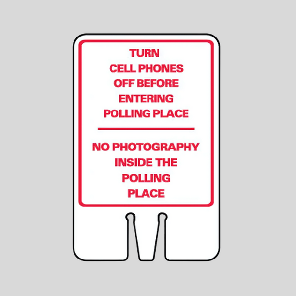 TURN CELL PHONES OFF BEFORE ENTERING ETC. DOUBLE-SIDED Cone Topper Sign SG-218I2