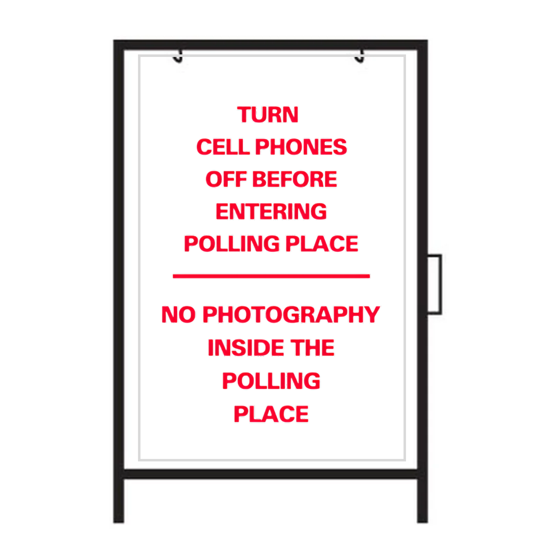 TURN CELL PHONES OFF BEFORE ENTERING ETC. DOUBLE-SIDED Metal A-Frame Sign SG-218A2