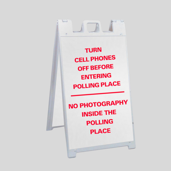 TURN CELL PHONES OFF BEFORE ENTERING ETC. Large A-Frame Sign (SG-218B)